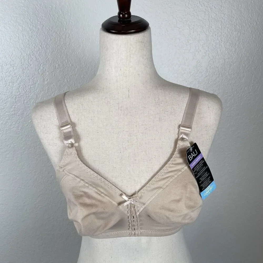 Bali Double Classic Support Women’s‎ 34D Cotton Wire-Free Bra 3036 Soft Taupe